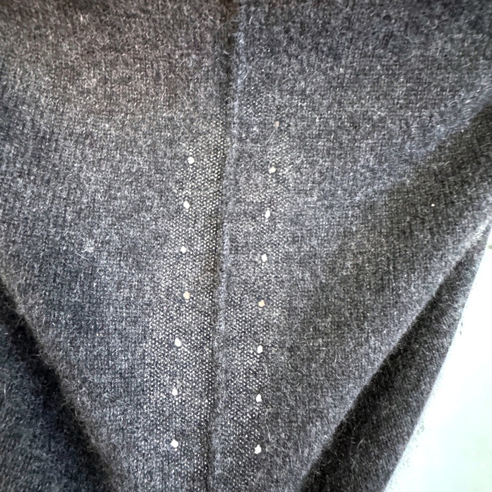 360 CASHMERE Crewneck Sweater Dress SMALL Colorblock Black & Gray Minimal Luxury - Picture 5 of 8